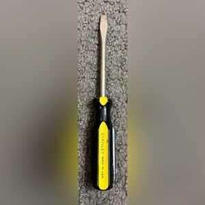 Vintage Stanley USA Flathead Screwdriver Black Yellow 7.5”